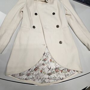 Miss Sixty Cream Double-Breasted Trench Coat